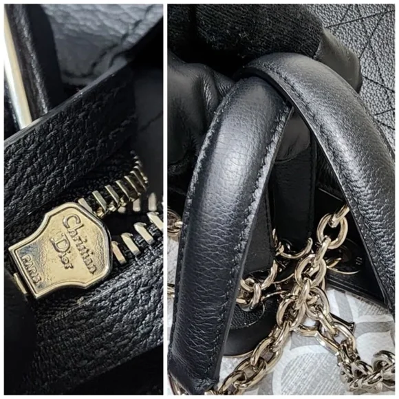 Authentic CHRISTIAN DIOR Grained Calfskin Leather Cannage Quilted Medium Ultradi - Picture 9 of 13